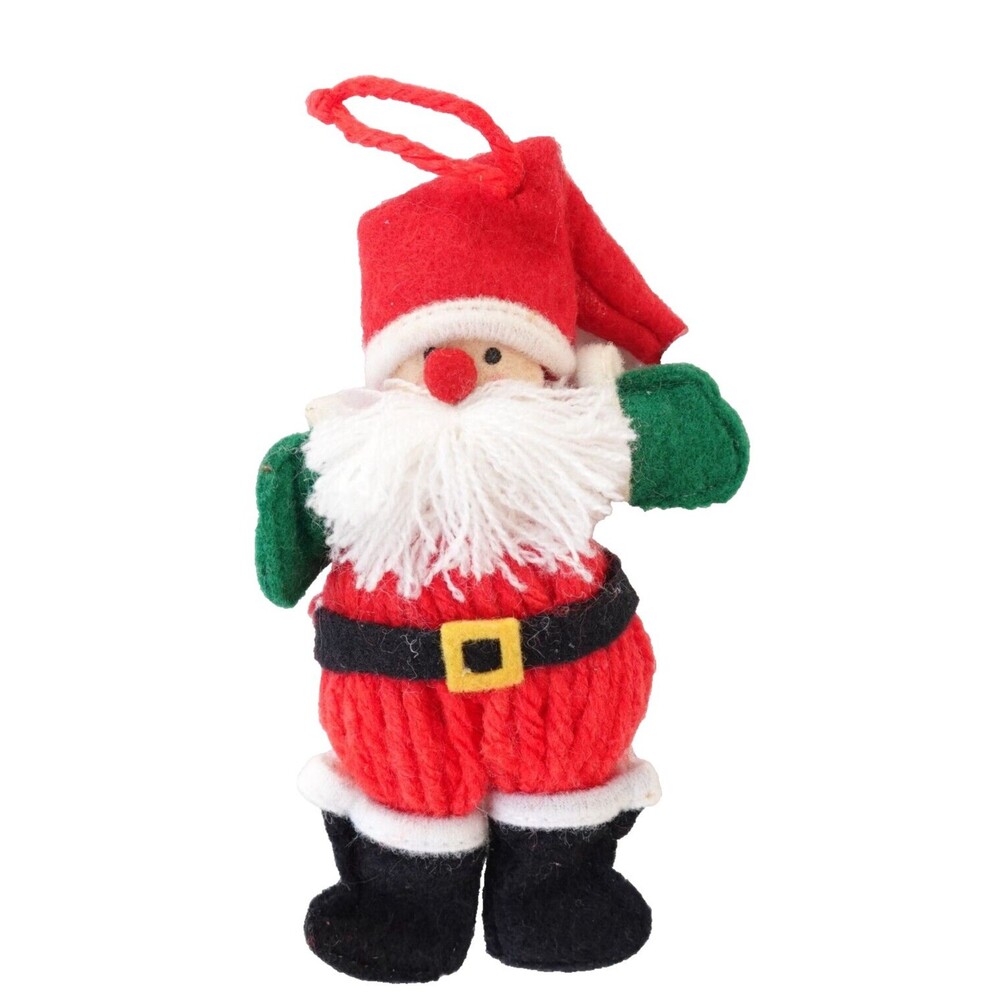 Vintage 1980 HALLMARK Christmas Ornament - Yarn SANTA